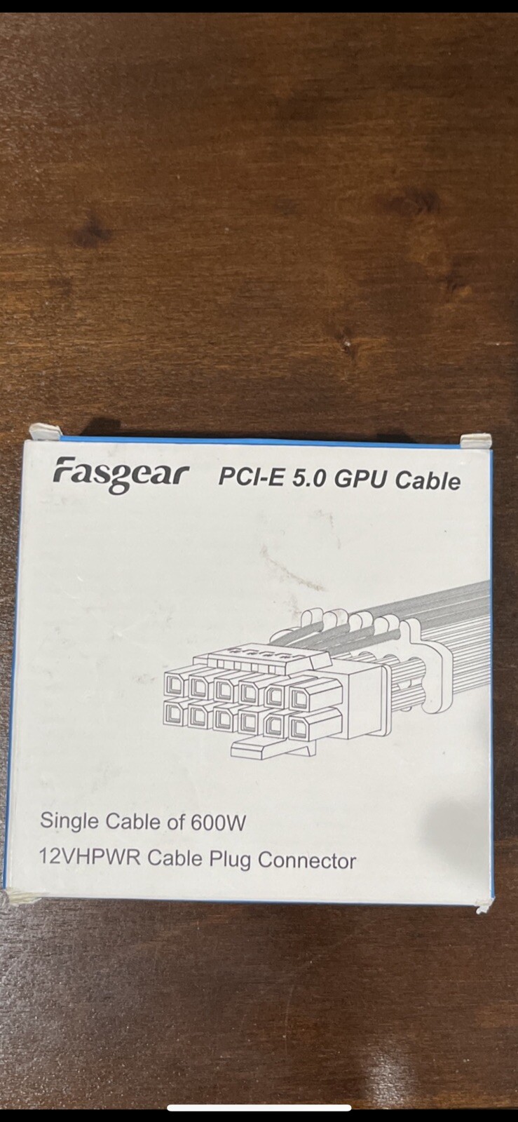 Fasgear PCIe 5.0 GPU Power Cable Sleeved 70cm | 16pin12+4 12VHPWR Connector f...