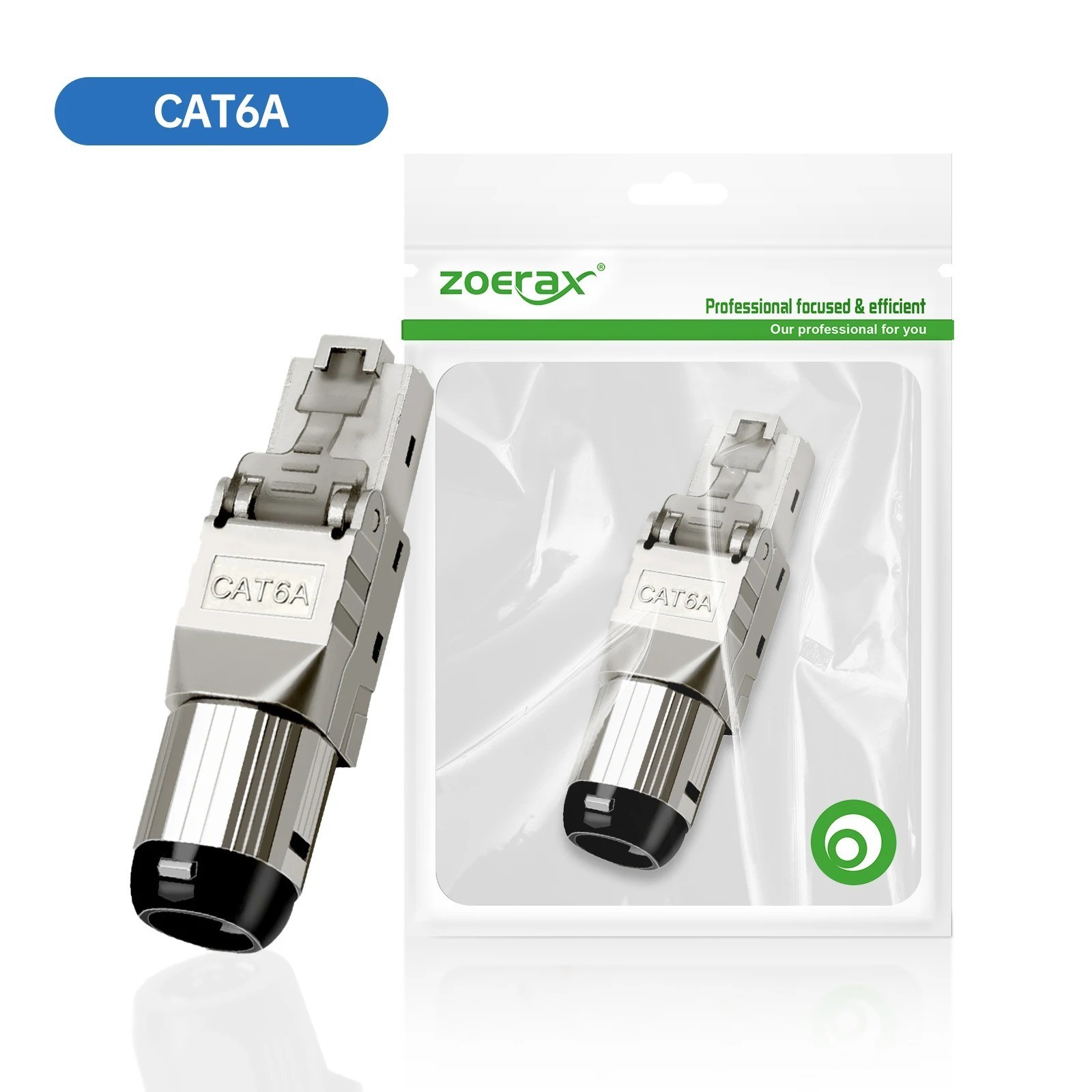 ZoeRax 10PCS RJ45 Cat8 Cat7 Cat6A Connectors RJ45 Shielded Toolless Modular Plug