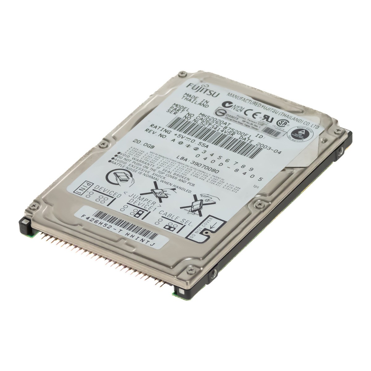 HARD DRIVE FUJITSU MOBILE HDD MHS2020AT 20GB 4.2K 2MB ATA 2.5'' 
