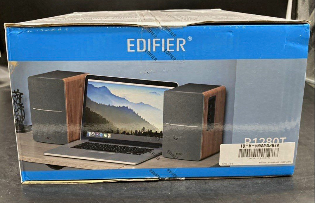 Edifier R1280T Powered Bookshelf Speakers Brown 42W RMS New in Box with Remote