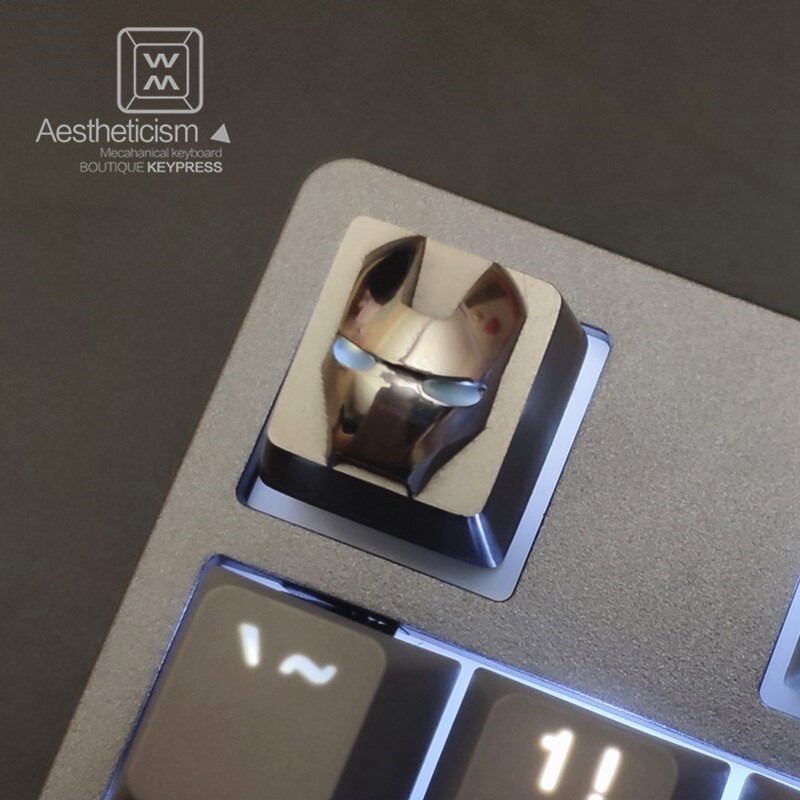 1PC Personalized Iron Man Mask Titanium Alloy Keycap ESC Key Cap for MX Keyboard