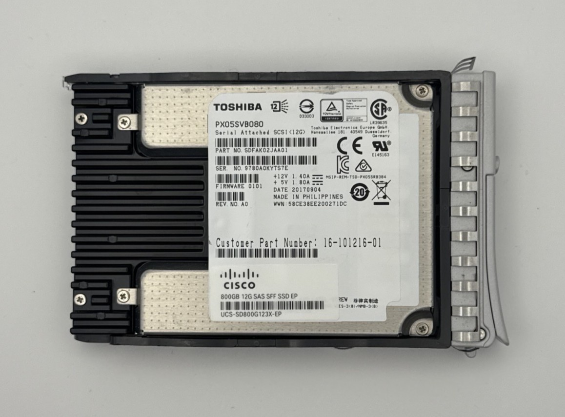 Toshiba PX05SVB080 800GB 12G SAS SFF SSD 2.5" UCS-SD800G123X-EP Enterprise SSD