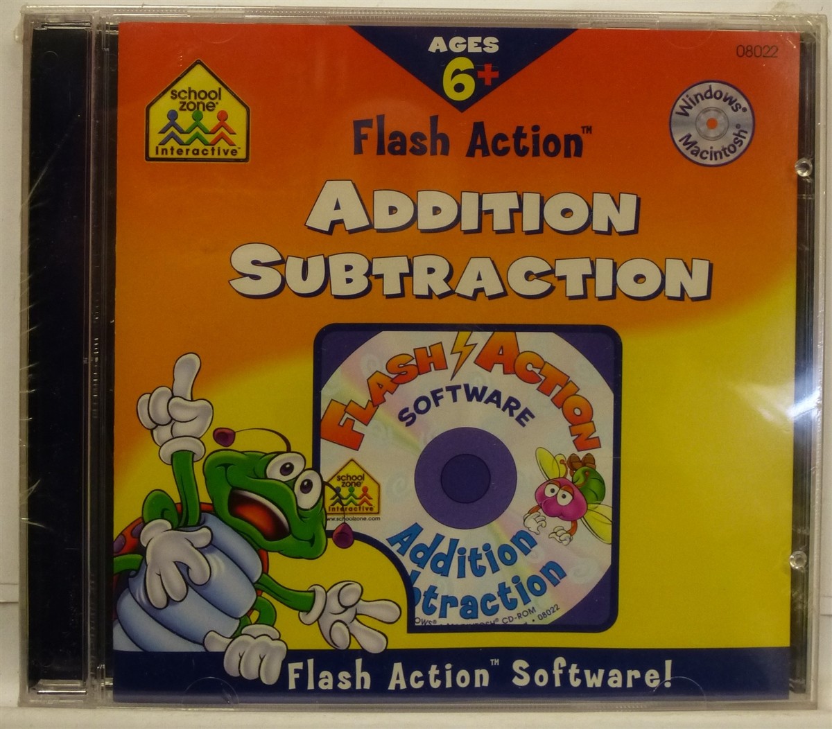Software PC School Zone Flash Action Addition Subtraction Age 6+ NEW Jewel
