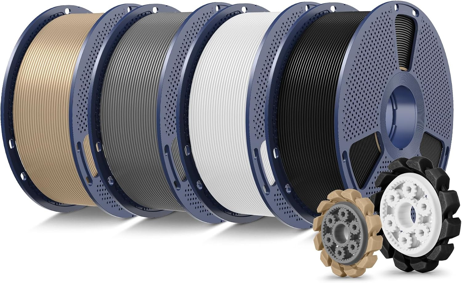 PLA+2.0 3D Printer Filament, Multicolor, 4-Pack (4KG)