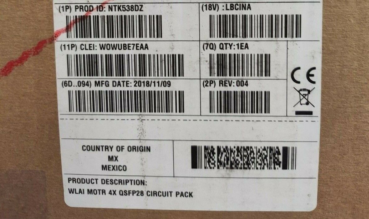 CIENA NTK538DZ 4X QSFP28 CIRCUIT PACK (UR)
