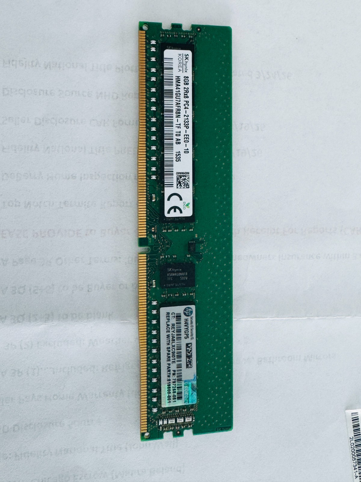 HP 8GB (1x8GB) PC4-17000 (DDR4-2133) UDIMM Memory (819800-001)  797258-081