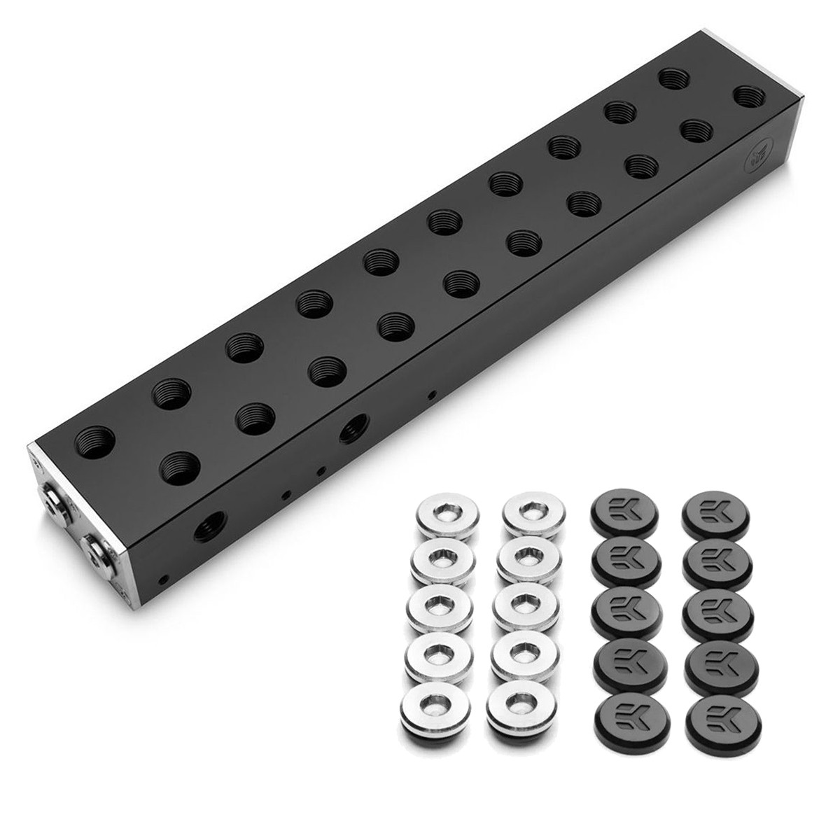 EKWB EK-Pro Manifold 2 CPU 8 GPU and Quantum Torque Plug w/Cover (10pk) Bundle