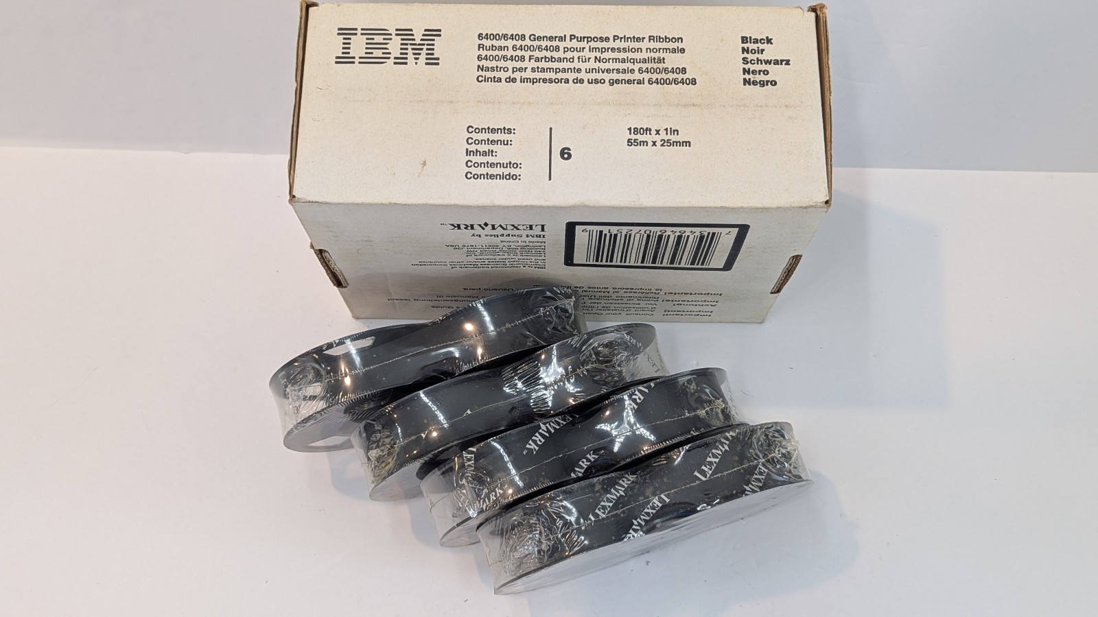 Lexmark IBM Black 6400-6408 General Purpose Printer Ribbons 1040990 Lot of 4
