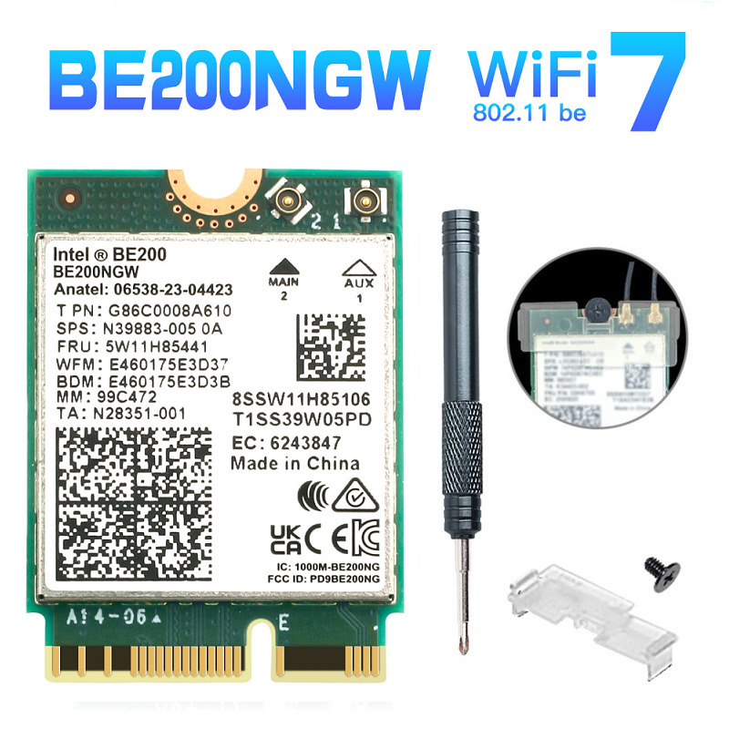 Wi-Fi 7 Intel BE200 NGFF Key E M.2 Wifi Card Bluetooth 5.4 for PC BE200NGW