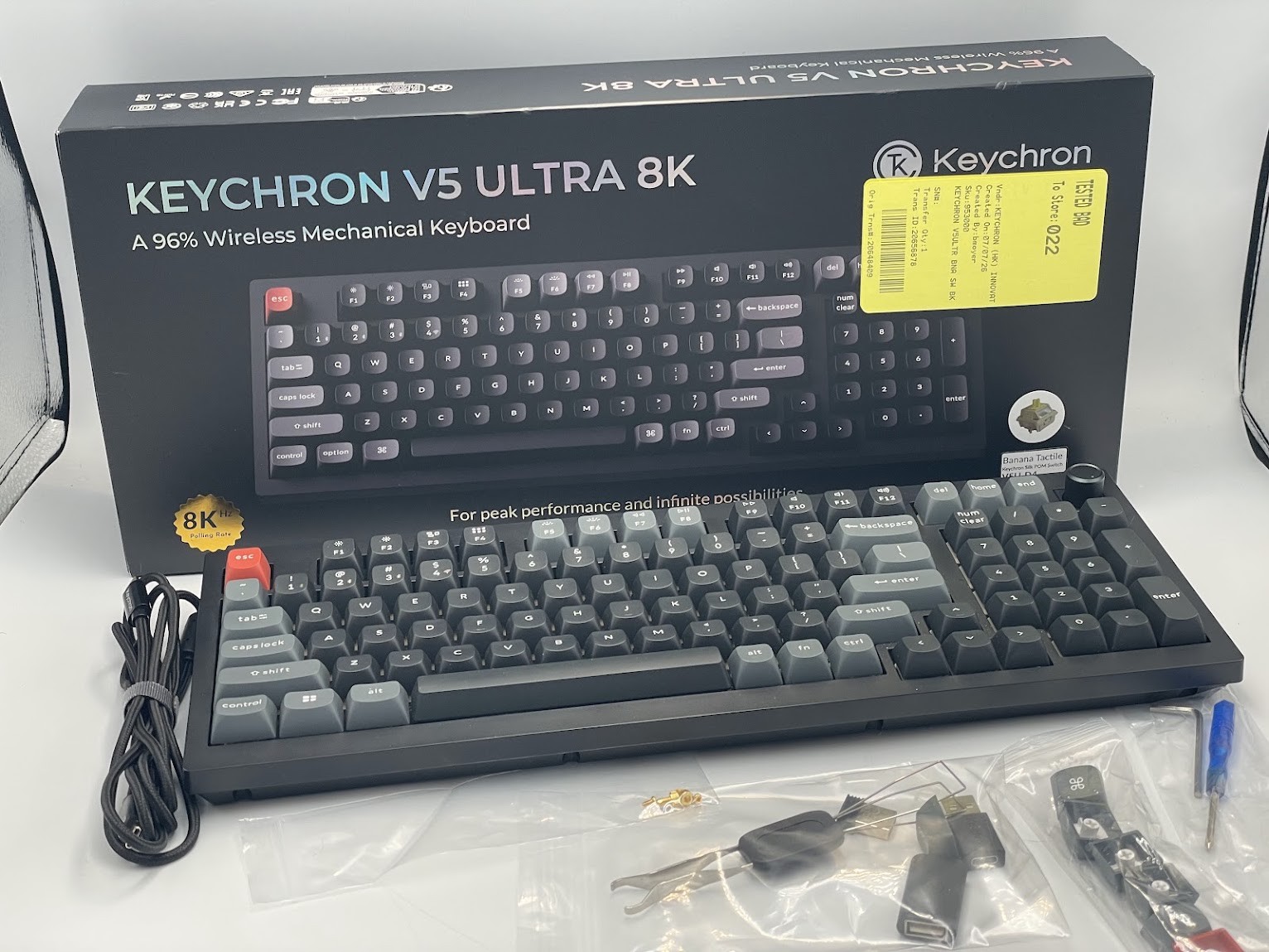 Keychron V5 Ultra 8K Banana Switch Wireless Custom Mechanical Keyboard - Black