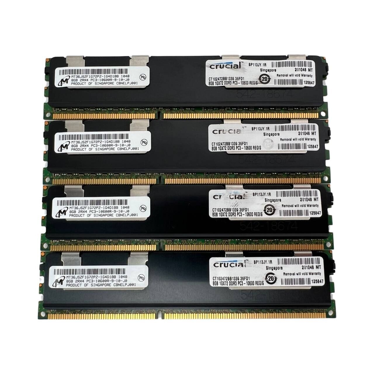 Micron/Crucial 32GB 4x8GB PC3-10600R  ECC Server Memory RAM Tested