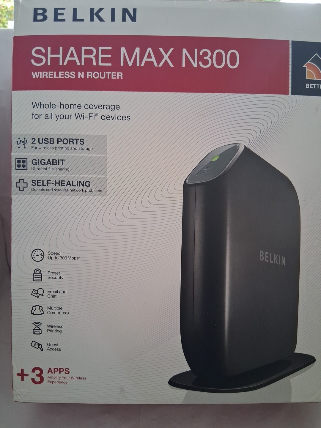 Belkin N300 300 Mbps 4-Port Gigabit Wireless N Router (F7D7301)