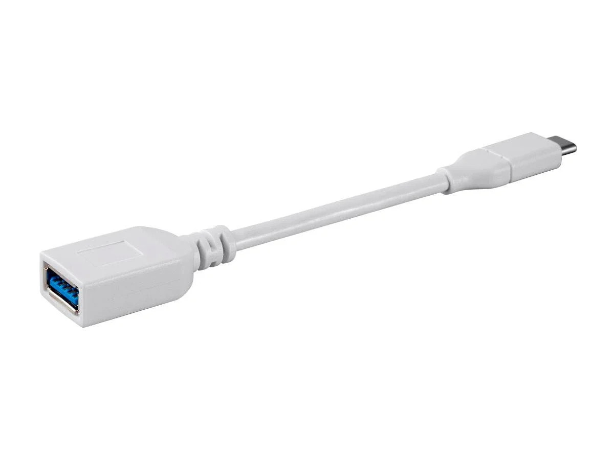Monoprice Essentials 3.1 USB-C to USB-A Female Gen 1 Cable 3A 5 Gbps 0.15m