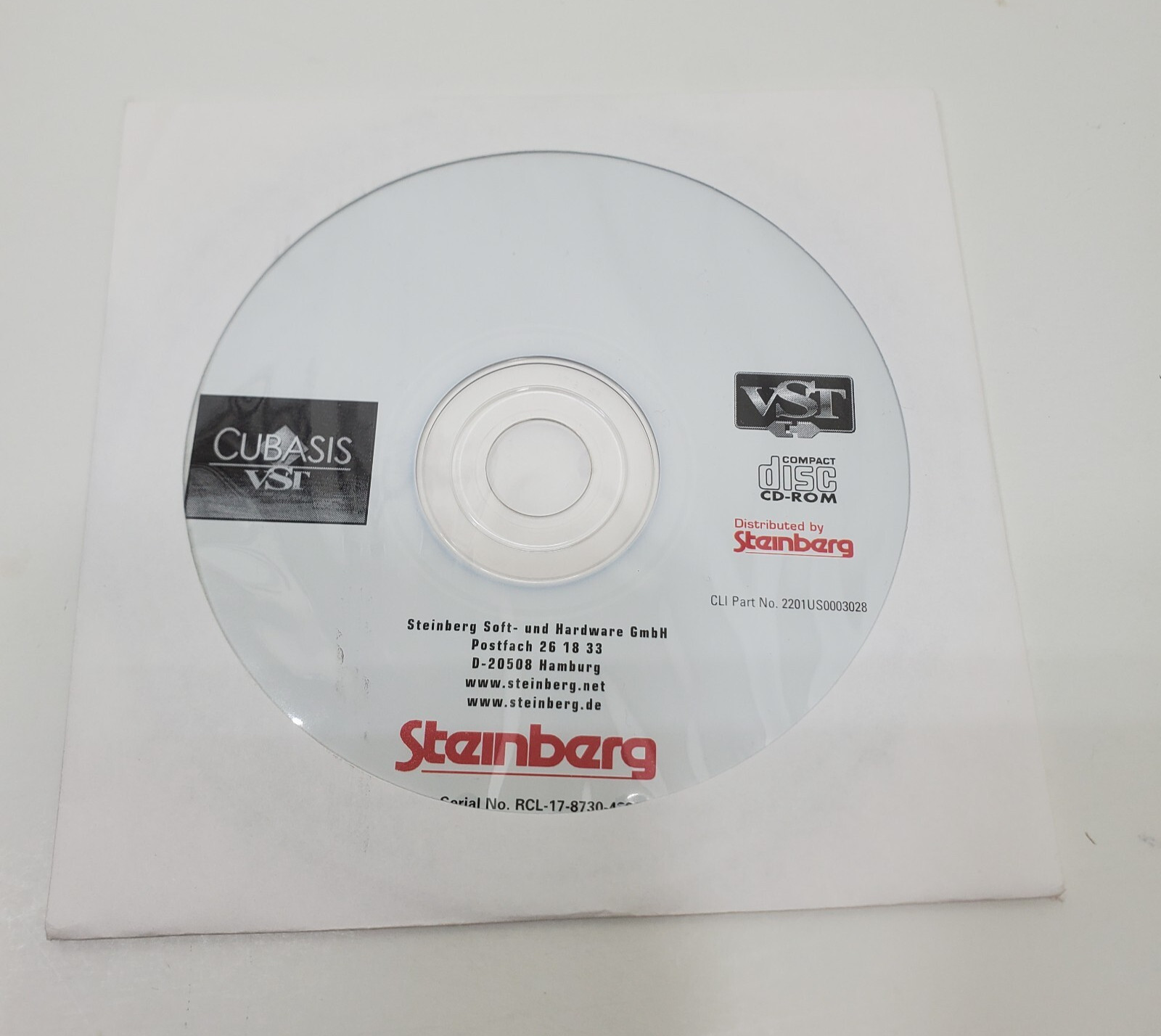 Vintage Original Cubasis VST Steinberg Software 1999 Rare Vintage Audio CD-ROM