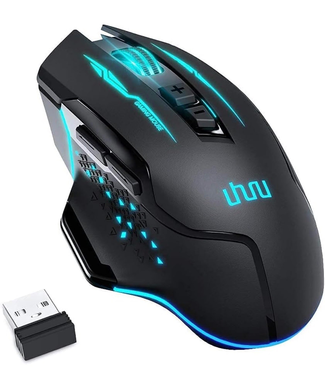 UHURU Wireless Gaming Mouse WM-07 RGB 7 Buttons 10000 DPI Right-Handed Black