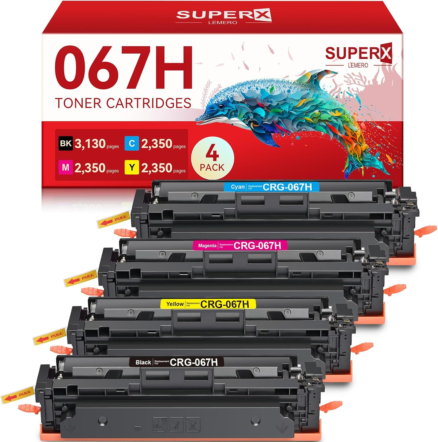 067H Toner Cartridges Set Compatible for Canon 067H 067 Toner Cartridges Work fo