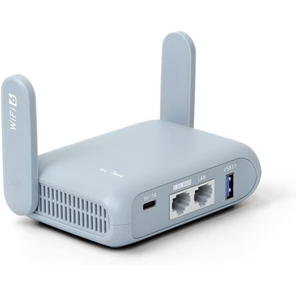 Portable Travel Router with WiFi 6 and 2.5G Port Secure VPN Mobile Hotspot for