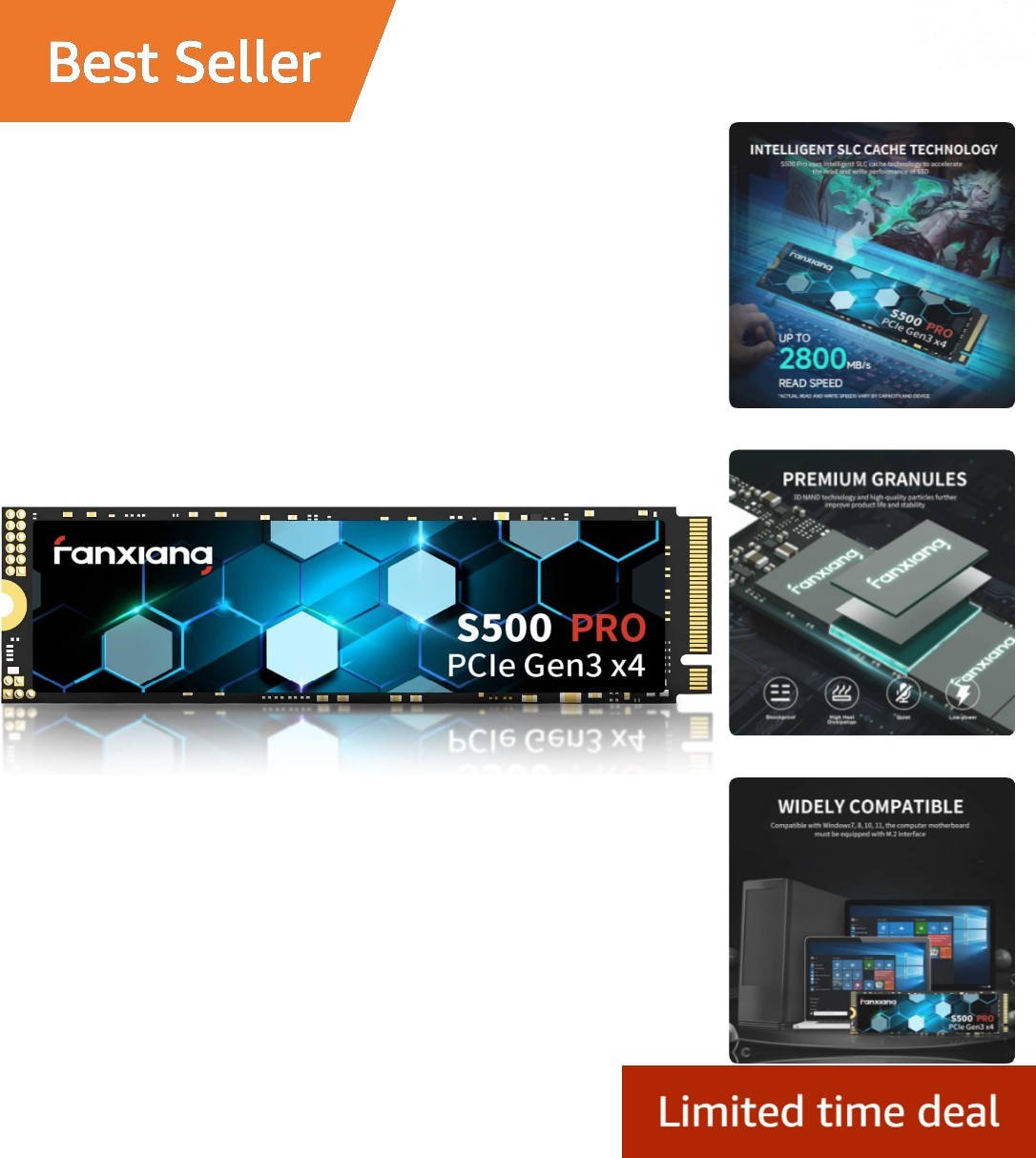 S500 Pro 256GB M.2 PCIe SSD – Supercharge Your PC with 3000MB/s Performance