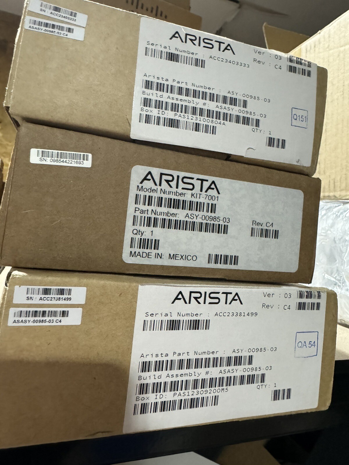 NEW Arista ASY-00985-03 Rail Full Accessory Kit for Arista 1RU switches KIT-7001