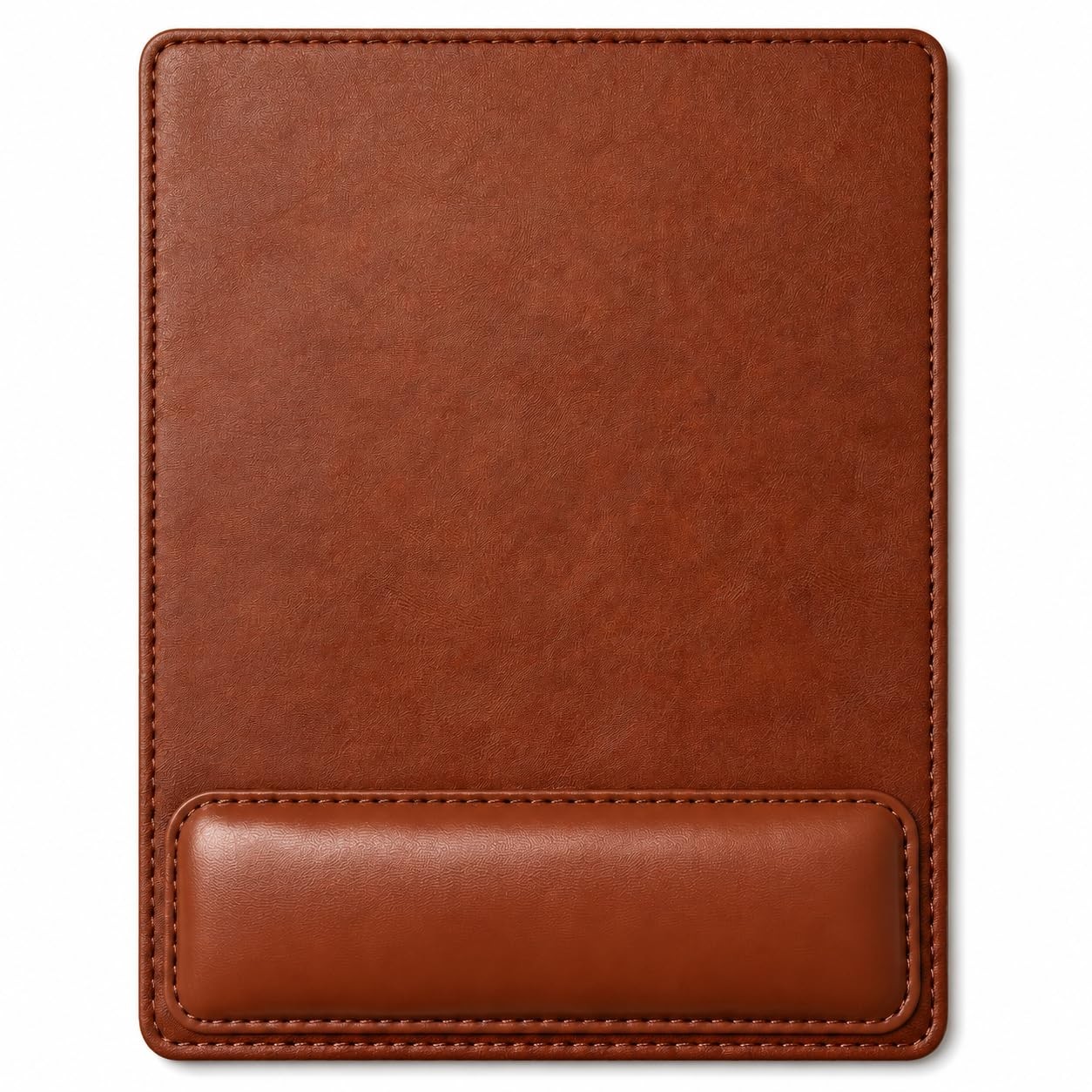 Leather Mouse Pad with Wrist Rest, Memory Foam, EVA Anti-Slip Base (Brown, Re...