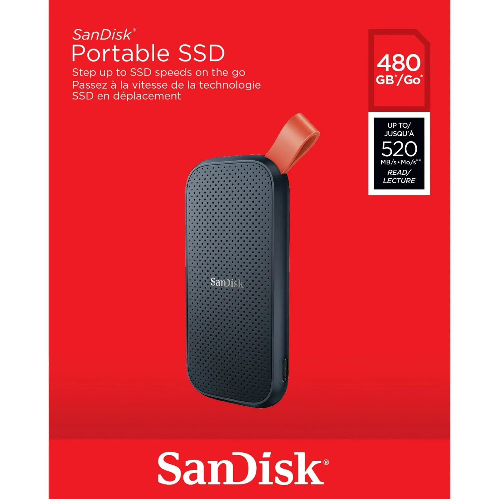 Sandisk 480 GB Portable SSD External Drive - 520MB/s / 500MB/s