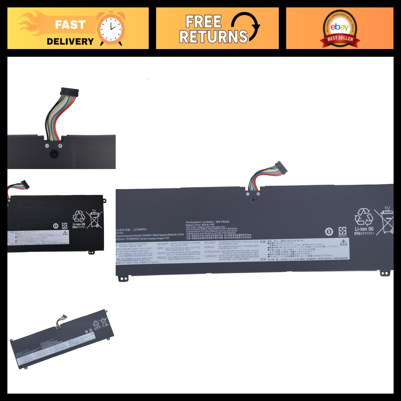 High-Capacity Replacement Battery for Lenovo Legion & Yoga Series 15.52V 99.99Wh
