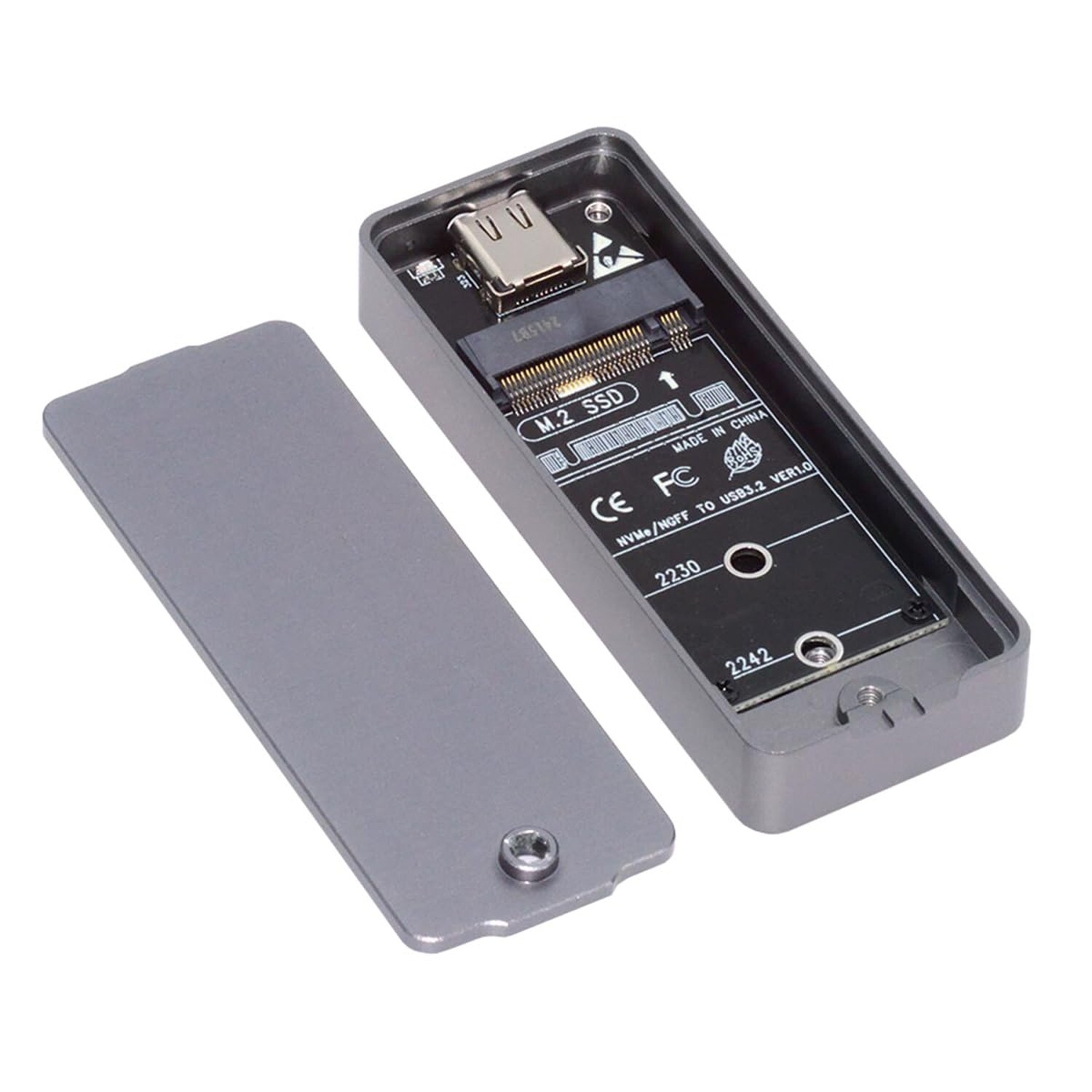 CY Enclosure 20Gbps Type-C USB3.2 USB4 to NVME M-Key M.2 NGFF SATA SSD PCBA 2...