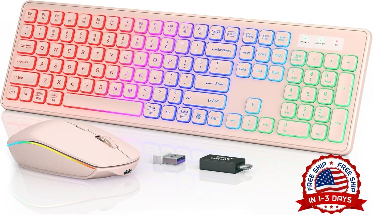 Teclado y ratón inalámbricos, combinación de teclado y ratón inalámbricos, ergon