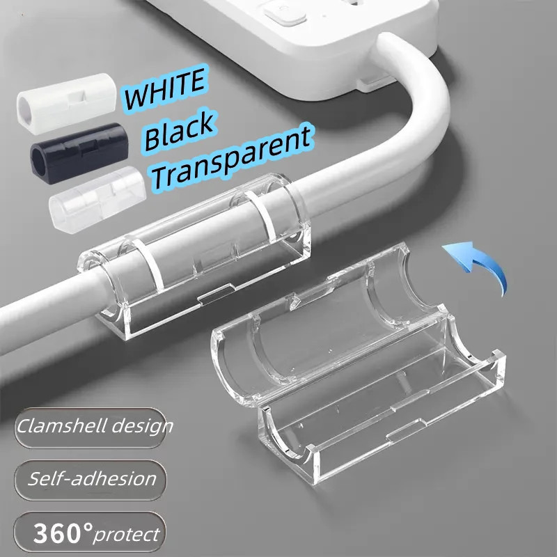 Self-Adhesive Cable Clips 20 Pack – Cord Organizer Wire Management Holders