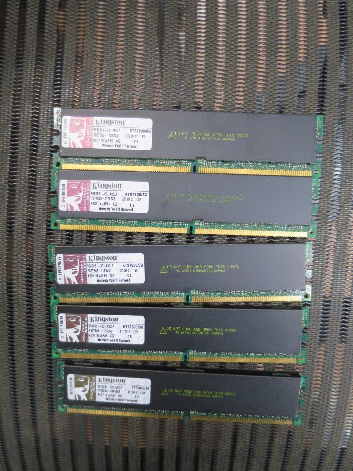 5 Kingston 8GB 2X4GB DDR2 PC2-4200 240Pin ECC REG SERVER Server ram KTS7800/8G