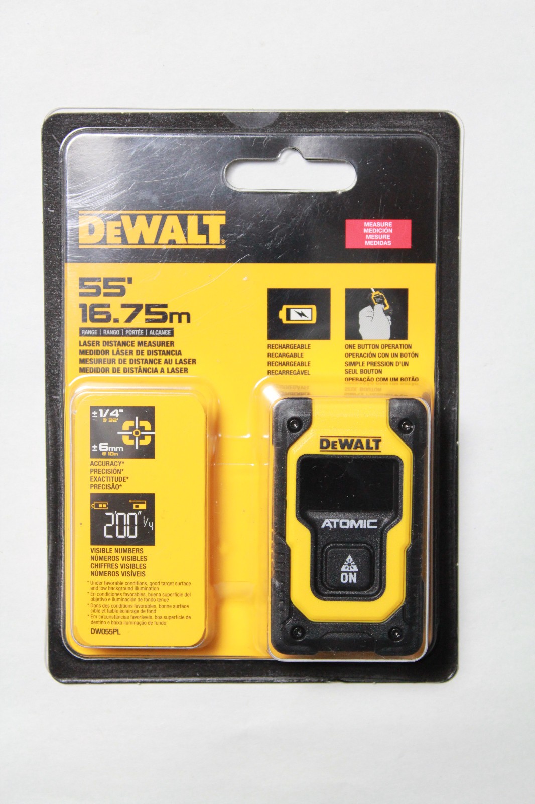 DeWalt ATOMIC Compact Series 55' Laser Distance Measurer - BRAND NEW