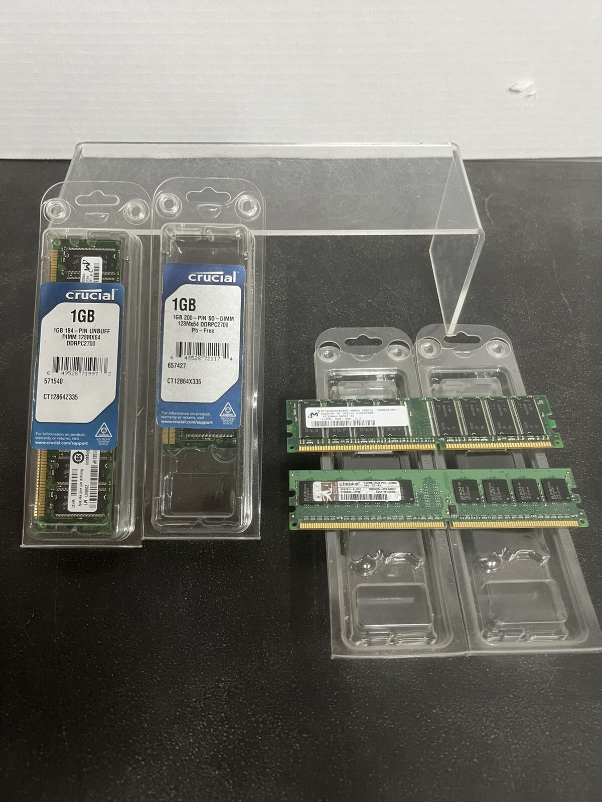 Lot Mixed Brand RAM Memory Crucial Technologies Micron Kingston (4)