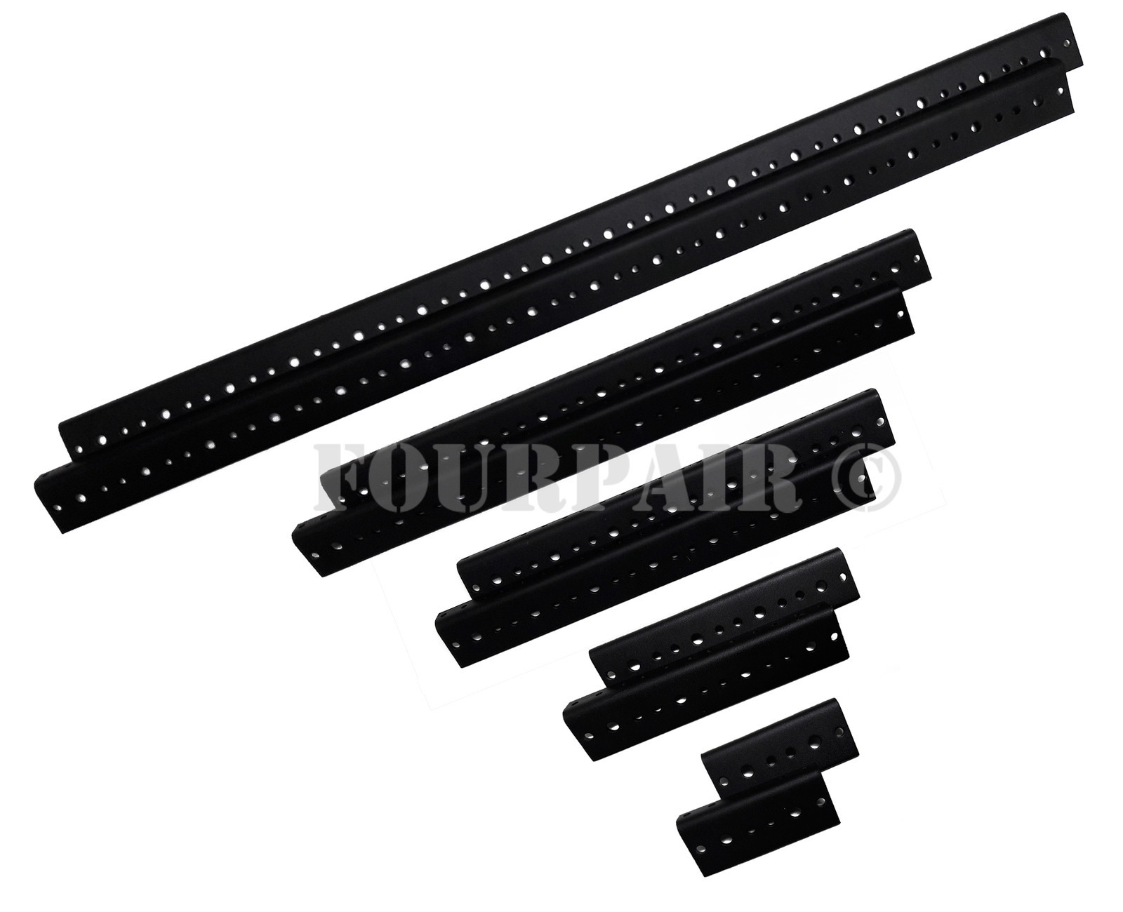 8 Space 8U (14") Steel Rack Mount Rail Pair Road Case Amp Mixer 10-32 Threaded