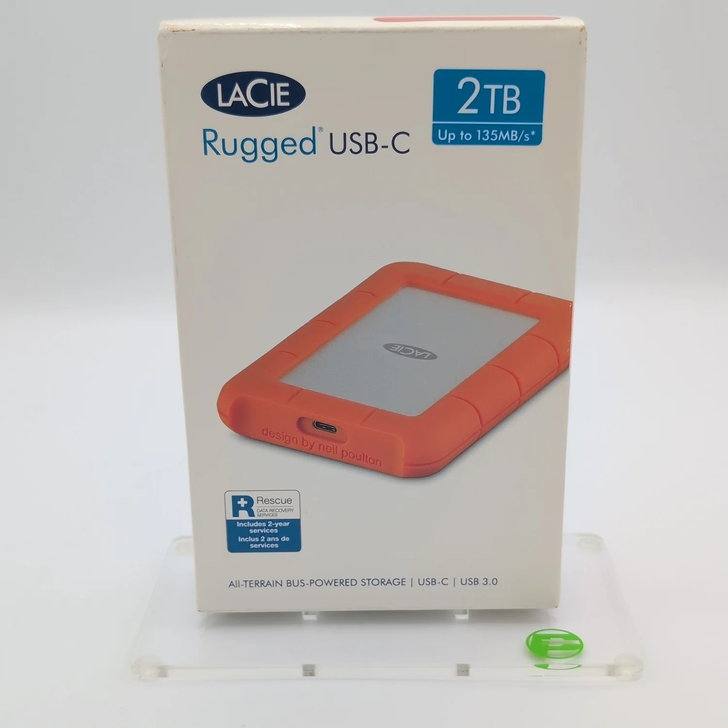 New LaCie Portable RUGGED 2TB USB-C to USB-A HDD LRD0TU6