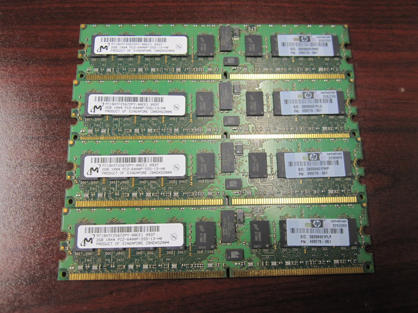 VINTAGE HP 2GB PC2-6400P DDR2 ECC REG Server RAM 499276-061  MT18HTF25672PY