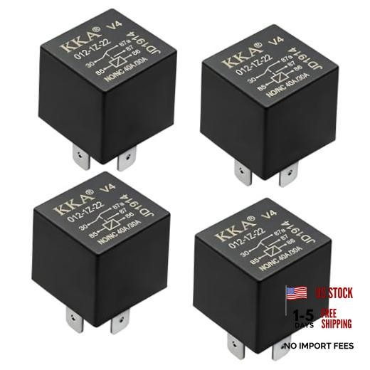 4 PCS 40A Automotive Relays, 12V Waterproof 5 Pin Auto Relay Switch