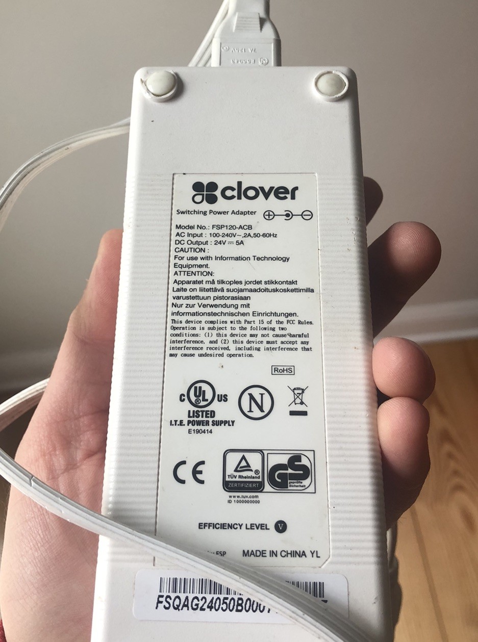 24V 5A Genuine Clover Station AC Adapter Power Supply~ FSP120-ACB 
