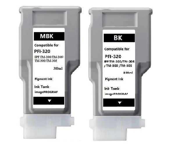 PFI-320 MBK&Black 2PK Ink Cartridge Canon iPF TM-200/250/255/300/305/350/TM-355