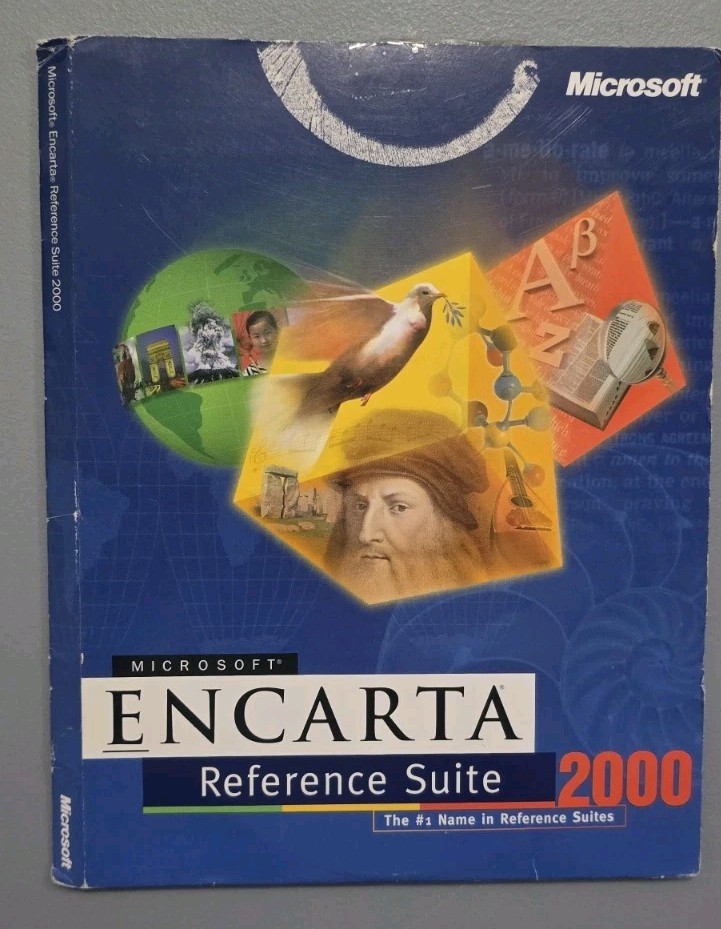 ​Microsoft Encarta Reference Suite 2000 Vintage PC Software 4 Discs 