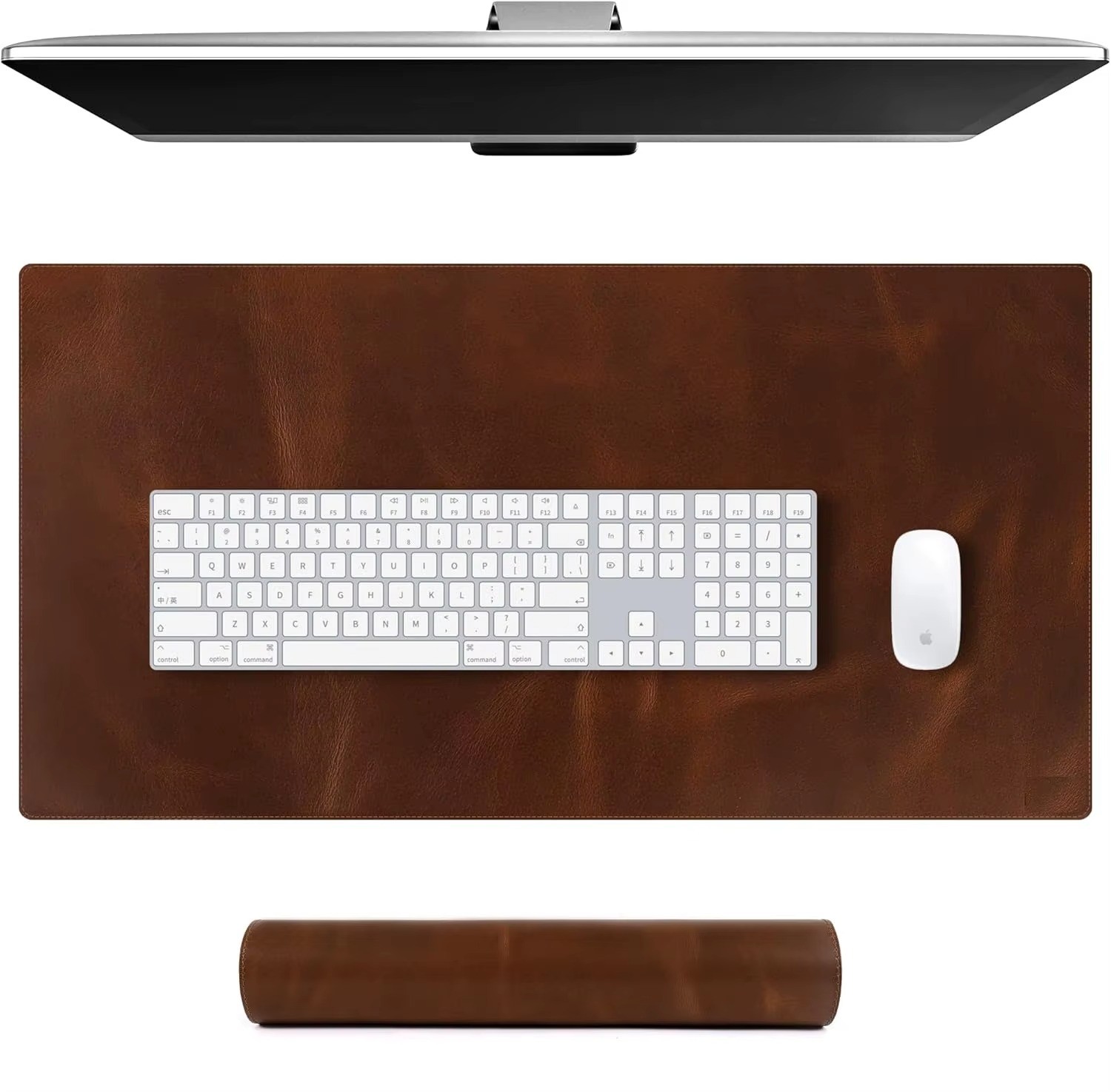 YSAGi Real Leather Desk Pad 2mm Crazy Horse Mouse Mat Self-Healing 3 Sizes