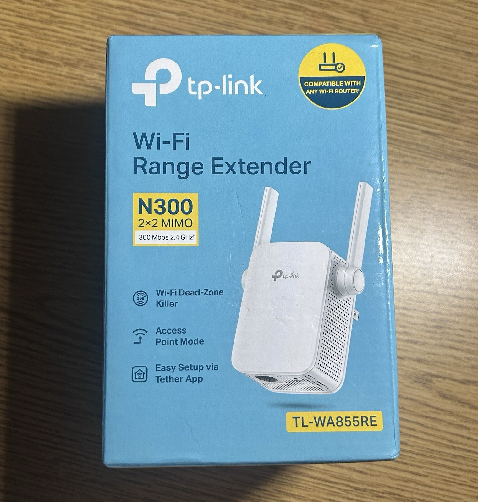 TP-LINK TL-WA855RE N300 300Mbps 2.4GHz Wi-Fi Range Extender 2x2 MIMO White