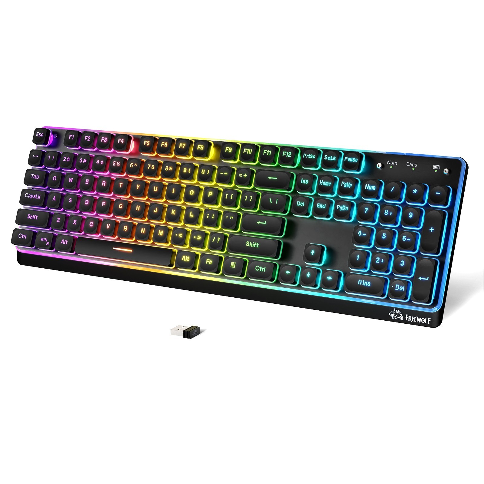 ZIYOU LANG M104 Tri-mode Wireless Keyboard With RGB Backlight, 104-Keys, Silent
