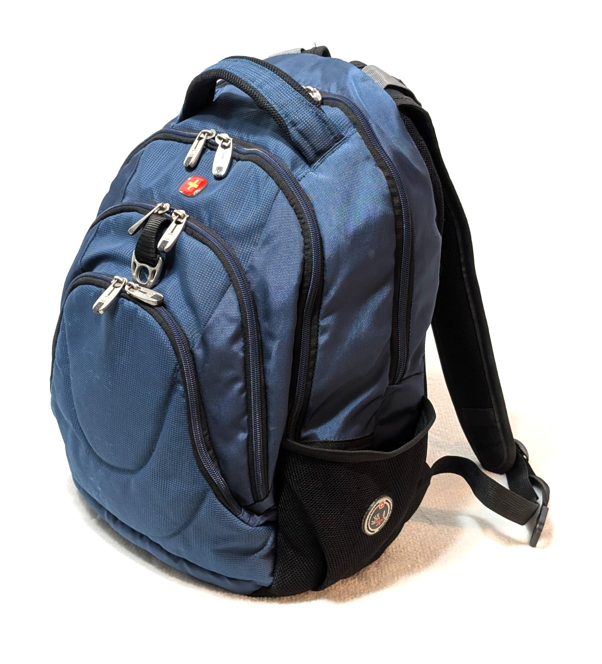 Wenger Swiss Gear Backpack Blue Black Padded Back Shock Absorbing Straps