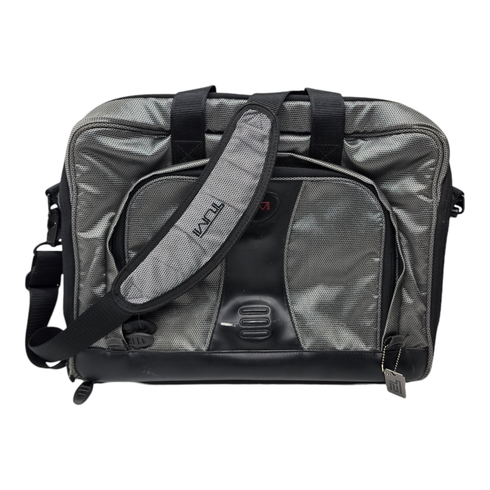 Tumi T2 Computer Travel Laptop Case Bag File Dividers Shoulder Strap Grey Black