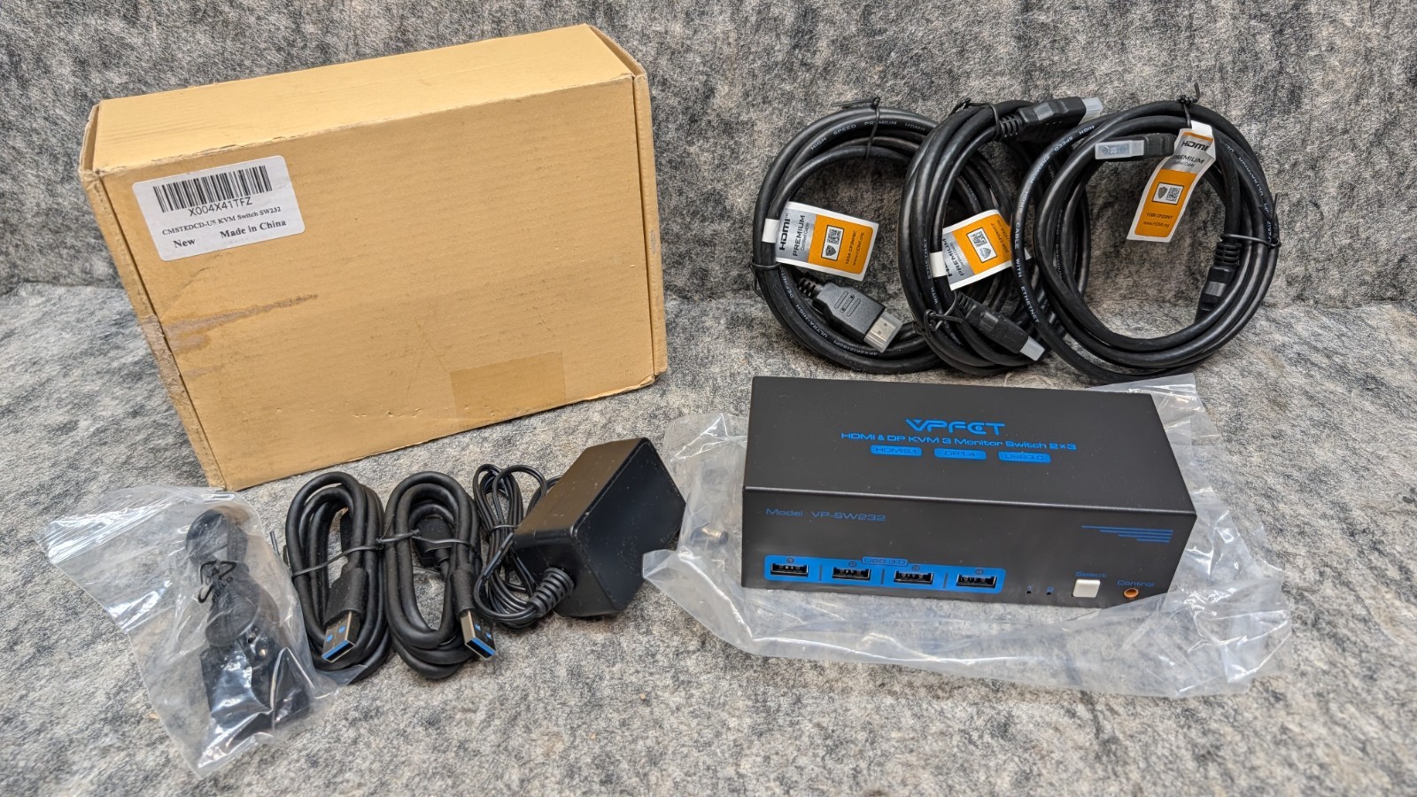 VPFET 4K@120Hz DisplayPort KVM Switch USB 3.0, HDMI, Dual Monitors, VP-SW232