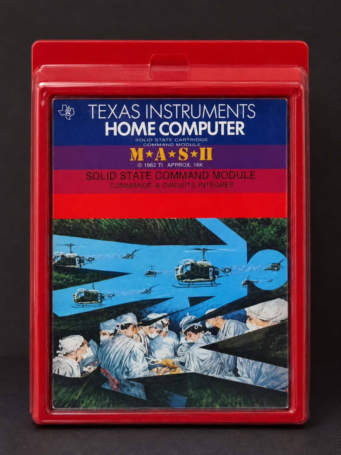 Vintage Texas Instruments MAS*H TI-99/4A Home Computer Cartridge Red Case 1982