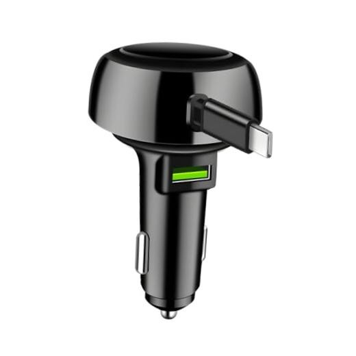 Retractable Car Charger, 2 in 1 Super Fast Vehicle Phone Charger Adapter for
