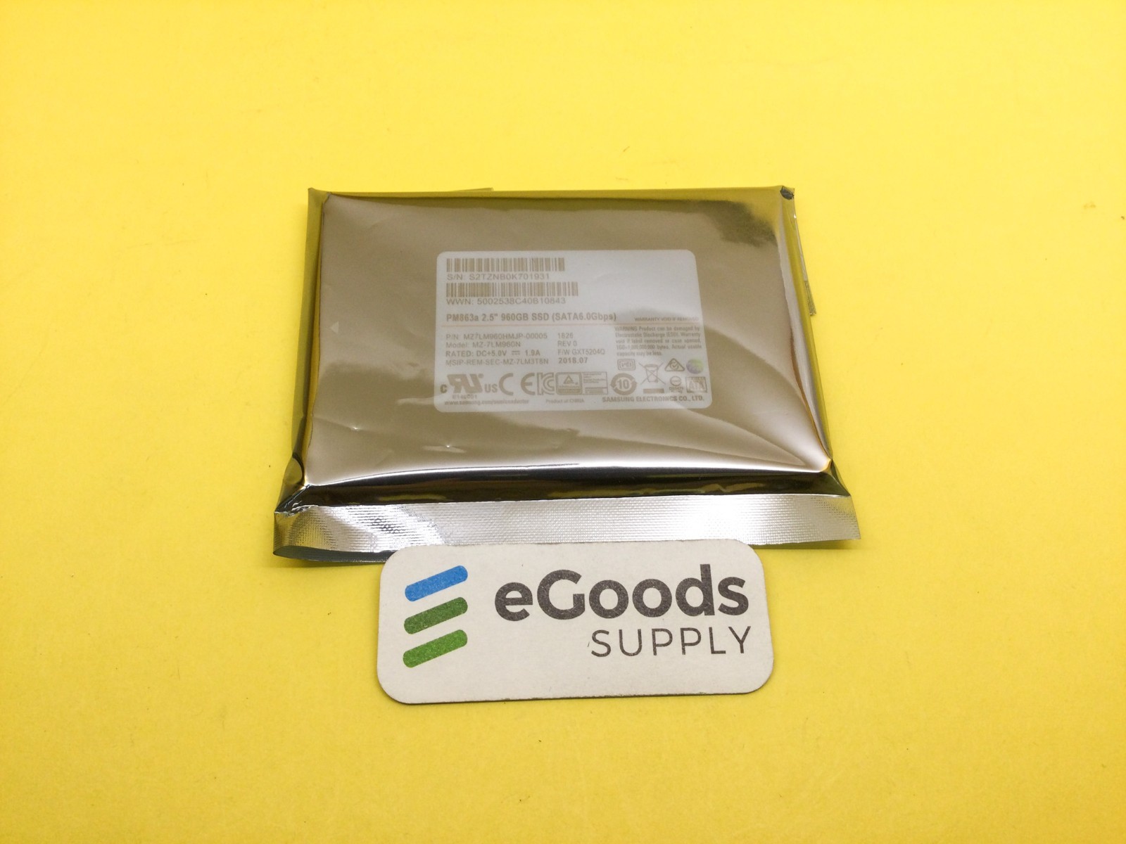 MZ-7LM960N Samsung PM863a 960GB SATA 6Gbps 2.5" SSD MZ7LM960HMJP Health 90-95%