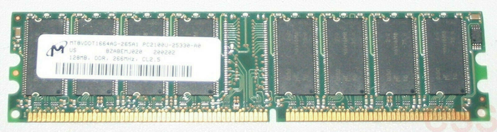 RAM Micron PC2100U 128MB DDR 266 MHz CL2.5 Computer Memory PC 2100