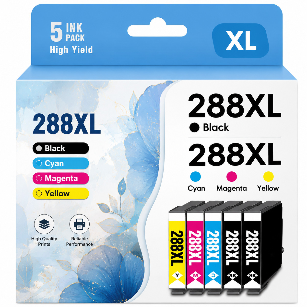 5-Pack 288XL Ink Cartridge Combo for Epson XP-440 XP-446 XP-340 XP-330Printers